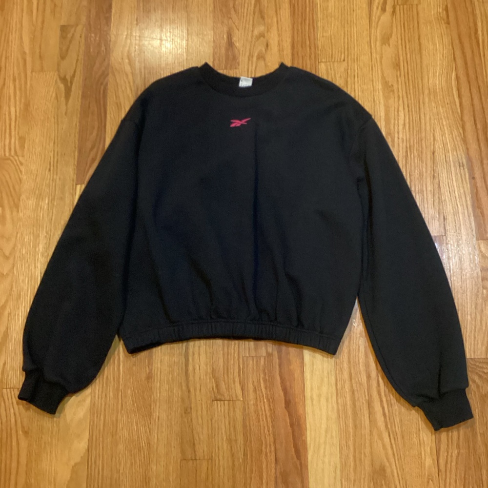 Reebok Black Sweatshirt with Pink Logo